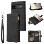 For Google Pixel 6 Pro Multifunctional Phone Leather Case with Card Slot & Holder & Zipper Wallet & Photo Frame(Black)