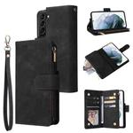 For Samsung Galaxy S22 5G Multifunctional Phone Leather Case with Card Slot & Holder & Zipper Wallet & Photo Frame(Black)