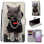 For Motorola Moto G10 / G20 / G30 Coloured Drawing Cross Texture Horizontal Flip PU Phone Leather Case with Holder & Card Slots & Wallet & Lanyard(Colorful Layer(Golden Chain Grey Cat)