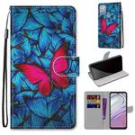 For Motorola Moto G10 / G20 / G30 Coloured Drawing Cross Texture Horizontal Flip PU Phone Leather Case with Holder & Card Slots & Wallet & Lanyard(Colorful Layer(Big Red Butterfly On Blue)