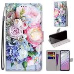 For Motorola Moto G10 / G20 / G30 Coloured Drawing Cross Texture Horizontal Flip PU Phone Leather Case with Holder & Card Slots & Wallet & Lanyard(Colorful Layer(Light Pink Bouquet)