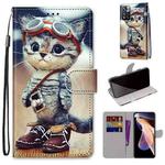 For Xiaomi Redmi Note 11 Pro / 11 Pro+ Global Coloured Drawing Cross Texture Horizontal Flip PU Phone Leather Case with Holder & Card Slots & Wallet & Lanyard(Colorful Layer(Leather Shoes Cat)