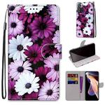 For Xiaomi Redmi Note 11 Pro / 11 Pro+ Global Coloured Drawing Cross Texture Horizontal Flip PU Phone Leather Case with Holder & Card Slots & Wallet & Lanyard(Colorful Layer(Chrysanthemum Pink White Purple)