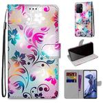 For Xiaomi Mi 11T / 11T Pro Coloured Drawing Cross Texture Horizontal Flip PU Phone Leather Case with Holder & Card Slots & Wallet & Lanyard(Colorful Layer(Gradient Colorful Flower)