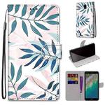 For Nokia C01 Plus Coloured Drawing Cross Texture Horizontal Flip PU Phone Leather Case with Holder & Card Slots & Wallet & Lanyard(Colorful Layer(Pink Green Needles)