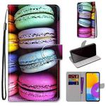 For Samsung Galaxy M52 5G Coloured Drawing Cross Texture Horizontal Flip PU Phone Leather Case with Holder & Card Slots & Wallet & Lanyard(Colorful Layer(Colorful Layer Cake)