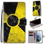 For Samsung Galaxy S22 5G Coloured Drawing Cross Texture Horizontal Flip PU Phone Leather Case with Holder & Card Slots & Wallet & Lanyard(Colorful Layer(Yellow and Black Signs)