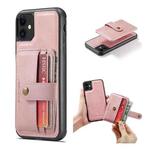 For iPhone 12 / 12 Pro JEEHOOD RFID Blocking Anti-Theft Wallet Phone Case(Pink)