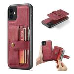 For iPhone 11 JEEHOOD RFID Blocking Anti-Theft Wallet Phone Case (Red)