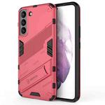 For Samsung Galaxy S22+ 5G Punk Armor 2 in 1 PC + TPU Shockproof Phone Case with Invisible Holder(Light Red)