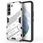 For Samsung Galaxy S22 5G Punk Armor 2 in 1 PC + TPU Shockproof Phone Case with Invisible Holder(White)