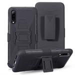 For Galaxy A50 PC + Silicone Back Clip Sliding Sleeve Protective Case(Black)