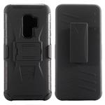 For Galaxy S9 PC + Silicone Back Clip Sliding Sleeve Protective Case(Black)