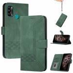 For Infinix Hot 9 / X655 Cubic Skin Feel Flip Leather Phone Case(Dark Green)