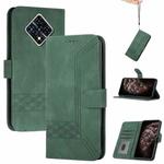 For Infinix Zero 8 / X687 Cubic Skin Feel Flip Leather Phone Case(Dark Green)