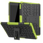 For iPad 10.2 2021 / 2020 / 2019 Tire Texture TPU + PC Shockproof Case with Holder(Green)