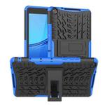 For Huawei MediaPad M5 Lite 8 Tire Texture TPU + PC Shockproof Case with Holder(Blue)