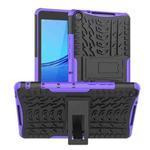 For Huawei MediaPad M5 Lite 8 Tire Texture TPU + PC Shockproof Case with Holder(Purple)