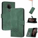For Nokia 3.4 / 5.4 Cubic Skin Feel Flip Leather Phone Case(Dark Green)