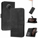 For Nokia G10 / G20 / G30 Cubic Skin Feel Flip Leather Phone Case(Black)