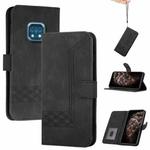 For Nokia XR20 Cubic Skin Feel Flip Leather Phone Case(Black)