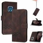 For Nokia XR20 Cubic Skin Feel Flip Leather Phone Case(Dark Coffee)