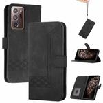 For Samsung Galaxy S21 Ultra 5G Cubic Skin Feel Flip Leather Phone Case(Black)