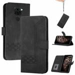 For Xiaomi Redmi Note 9 Cubic Skin Feel Flip Leather Phone Case(Black)