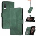 For Xiaomi Mi 9 SE Cubic Skin Feel Flip Leather Phone Case(Dark Green)