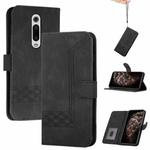 For Xiaomi Mi 9T / Redmi K20 Cubic Skin Feel Flip Leather Phone Case(Black)