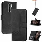 For OPPO A9 2020 Cubic Skin Feel Flip Leather Phone Case(Black)