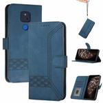 For Motorola Moto G Play 2021 Cubic Skin Feel Flip Leather Phone Case(RoyalBlue)