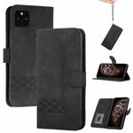 For Google Pixel 5a 5G Cubic Skin Feel Flip Leather Phone Case(Black)