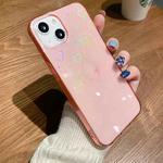 For iPhone 13 mini Colorful Laser Love TPU Phone Case (Pink)