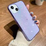 For iPhone 13 mini Colorful Laser Love TPU Phone Case (Purple)