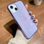 For iPhone 12 mini Colorful Laser Love TPU Phone Case (Purple)