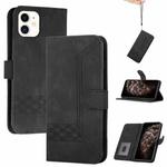 For iPhone 11 Cubic Skin Feel Flip Leather Phone Case (Black)