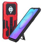 For vivo S1 Pro Vanguard Warrior All Inclusive Double-color Shockproof TPU + PC Phone Case with Holder(Red)