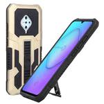 For vivo S1 Pro Vanguard Warrior All Inclusive Double-color Shockproof TPU + PC Phone Case with Holder(Gold)