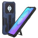 For vivo S1 Pro Vanguard Warrior All Inclusive Double-color Shockproof TPU + PC Phone Case with Holder(Blue)