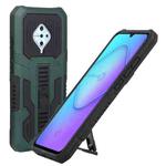 For vivo S1 Pro Vanguard Warrior All Inclusive Double-color Shockproof TPU + PC Phone Case with Holder(Green)