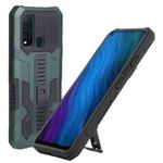 For vivo Y50 Vanguard Warrior All Inclusive Double-color Shockproof TPU + PC Phone Case with Holder(Green)