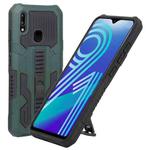 For vivo Y91 Vanguard Warrior All Inclusive Double-color Shockproof TPU + PC Phone Case with Holder(Green)