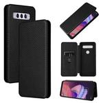 For TCL 10 SE Carbon Fiber Texture Leather Phone Case with Card Slot(Black)
