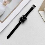 Leather Watch Band For Apple Watch Series 8&7 41mm / SE 2&6&SE&5&4 40mm / 3&2&1 38mm(Black)