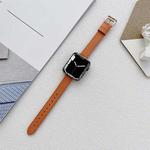 Leather Watch Band For Apple Watch Series 8&7 41mm / SE 2&6&SE&5&4 40mm / 3&2&1 38mm(Orange)