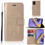 For Galaxy A51 Wind Chime Owl Embossing Pattern Horizontal Flip Leather Case with Holder & Card Slots & Wallet(Gold)