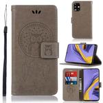 For Galaxy A51 Wind Chime Owl Embossing Pattern Horizontal Flip Leather Case with Holder & Card Slots & Wallet(Grey)