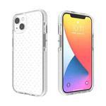 For iPhone 13 mini Grid Pattern Shockproof Transparent TPU Phone Case (White)