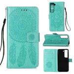 For Samsung Galaxy S22 5G Dream Catcher Printing Horizontal Flip Leather Phone Case(Green)